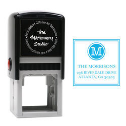 Circle Initial with Address Self-Inking Stamp
